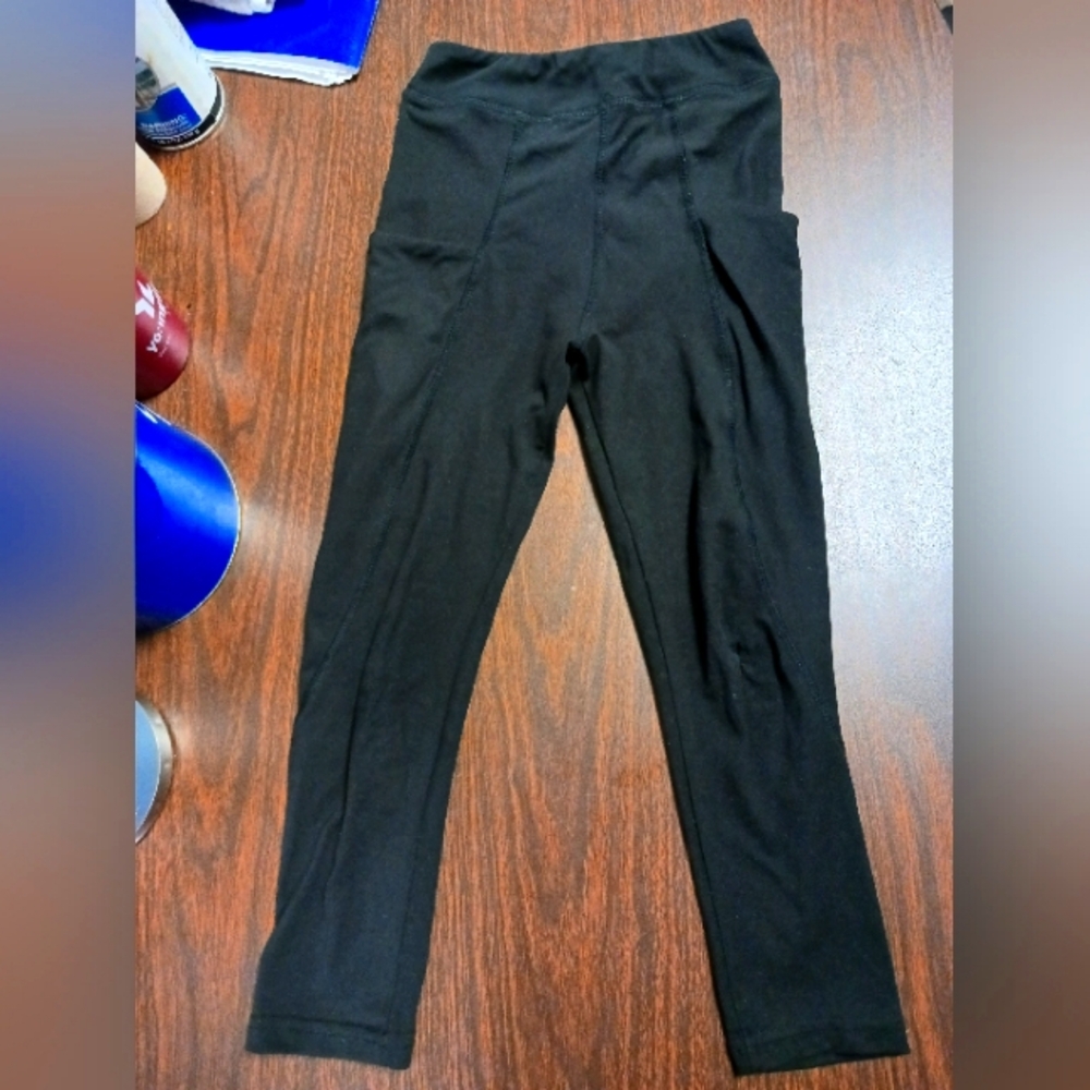 Little Dress Shoppe Black Yoga Pants with Pocket, Kids Small